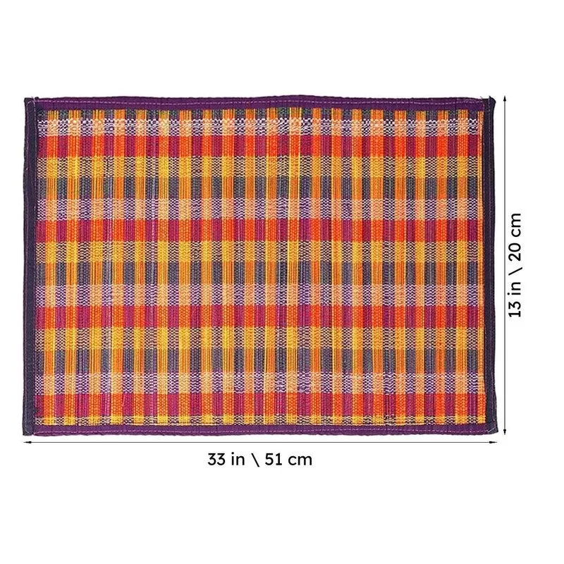 Chequered Zen Bamboo Table Mat (Purple) - Set Of Six media 5