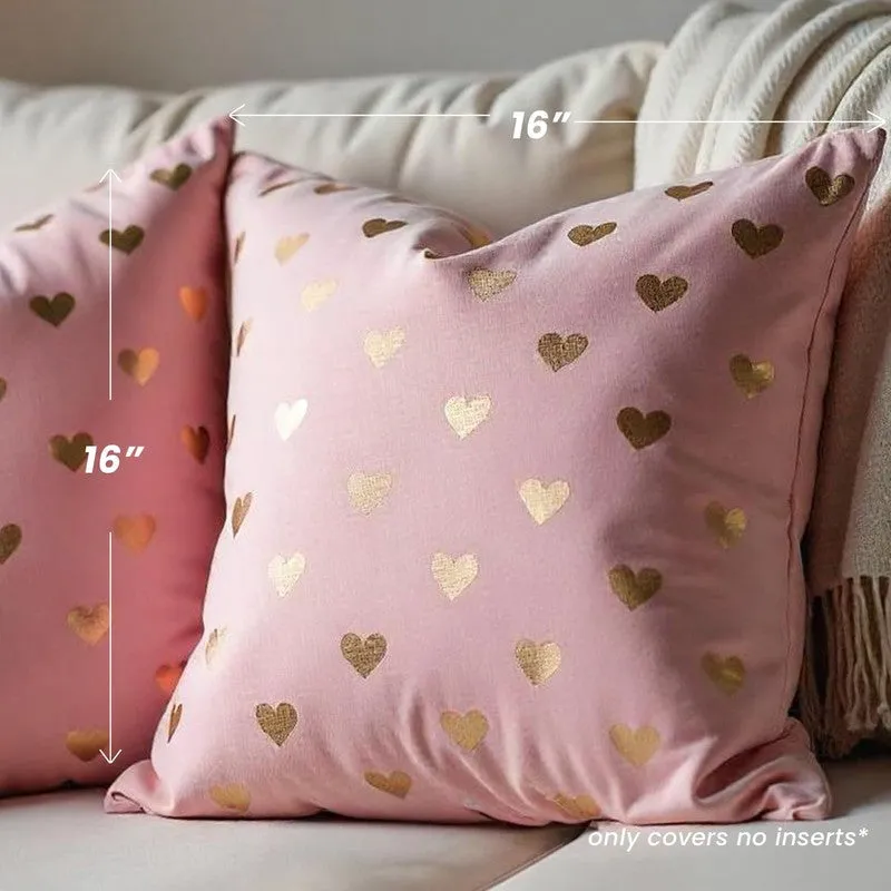 Urban Space Romantic Metallic Pink Polyester Cushion Covers - Set Of Two media 4