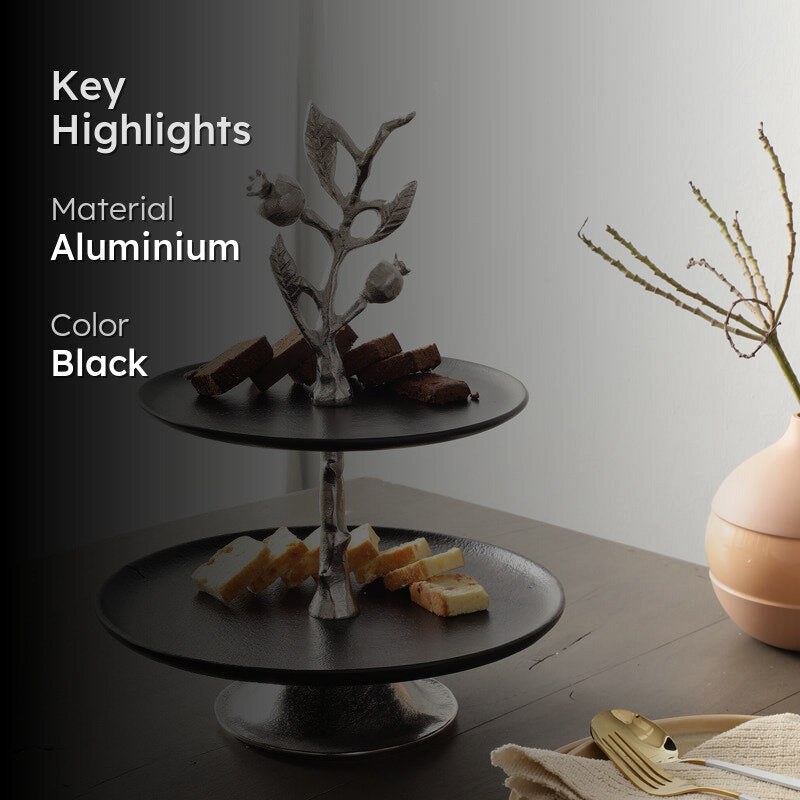 Pomegranate Elegance Cake Stand - Silver media 2
