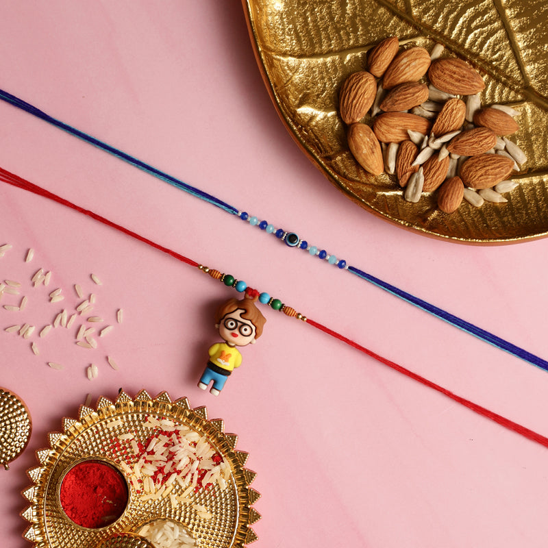 Nazar I Rakhi with Roli Chawal - Three Piece Set