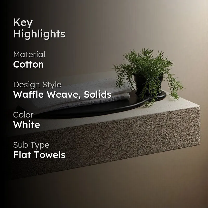 Alyssa Waffle Hand Towel (White) - Set Of Two media 2