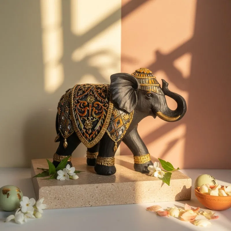 Imperial Elephant Resin Showpiece media 1