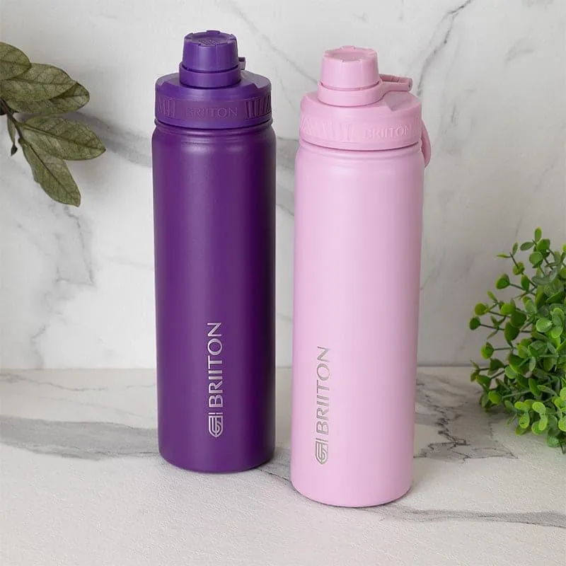 Sip Slay Hot & Cold Thermos Water Bottle (Purple & Pink, 750 mL Each) - Set Of Two media 1