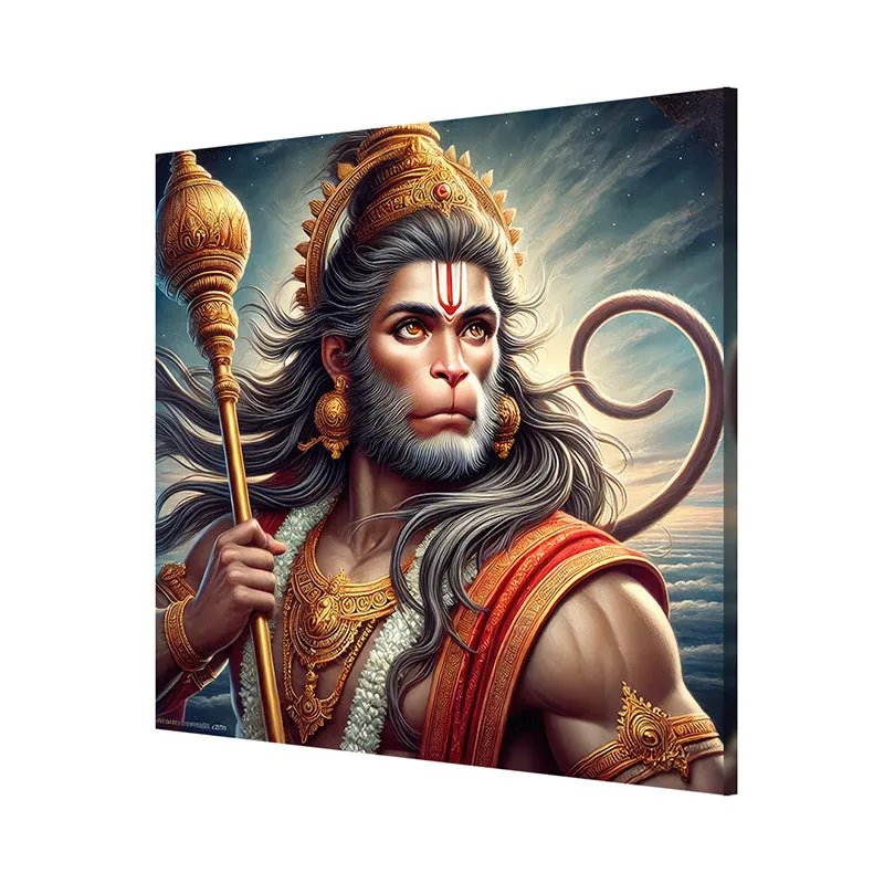 Fearless Hanuman Wall Painting media 5