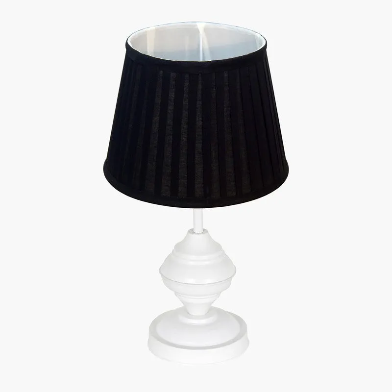 TwilightAura Stylish Bedside Wooden Table Lamp - Black media 4