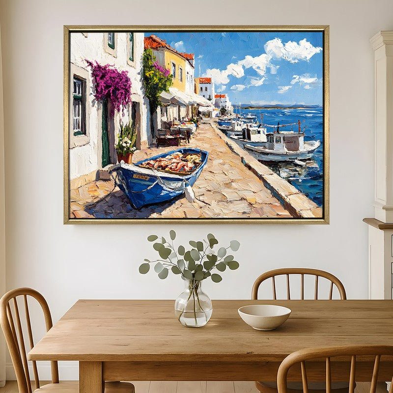 The Blue Dory Canvas Wall Painting With Frame