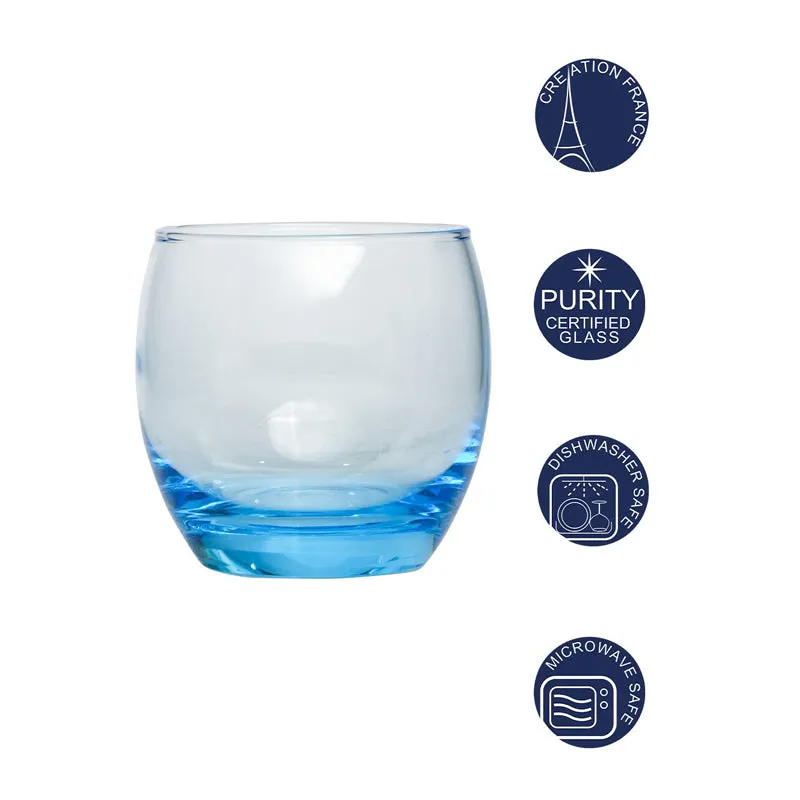 Luminarc Salto Whiskey Glass (320 mL/Blue) - Set Of Six media 5