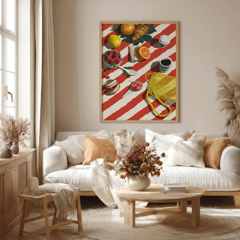 Bruncha Canvas Wall Painting With Brown Frame media 1