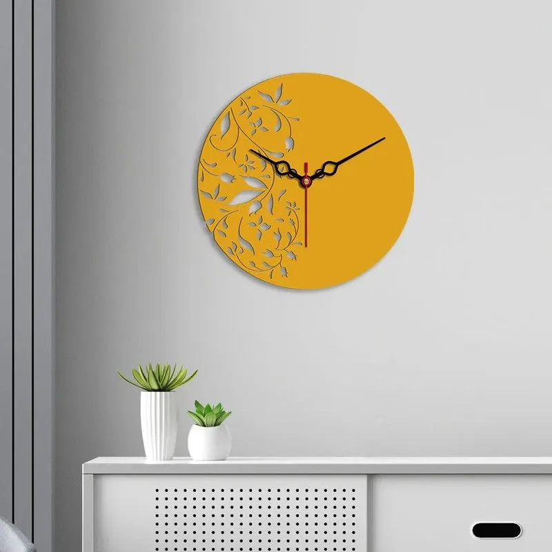 Bloom Pattern Wooden Wall Clock media 3