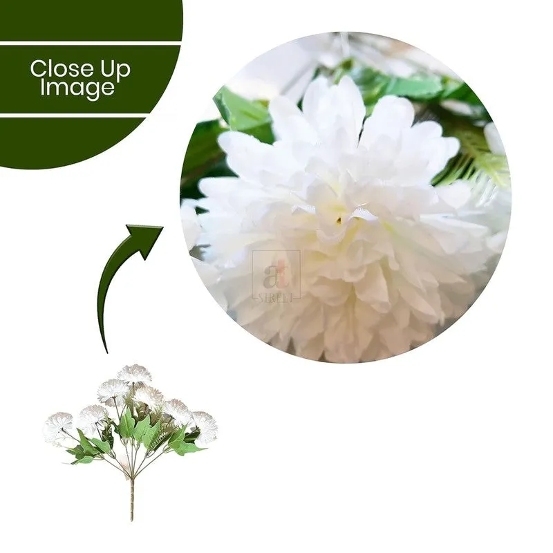 Florisse Artificial Hydrangea Flower (White) - Set Of Four media 7