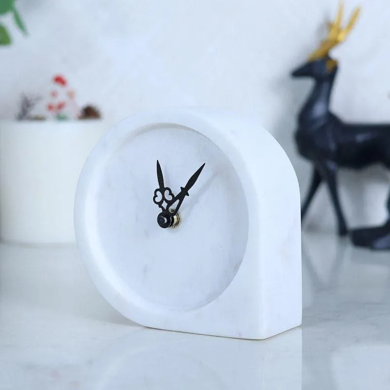 Maroda Hand Crafted Marble Table Clock media 3