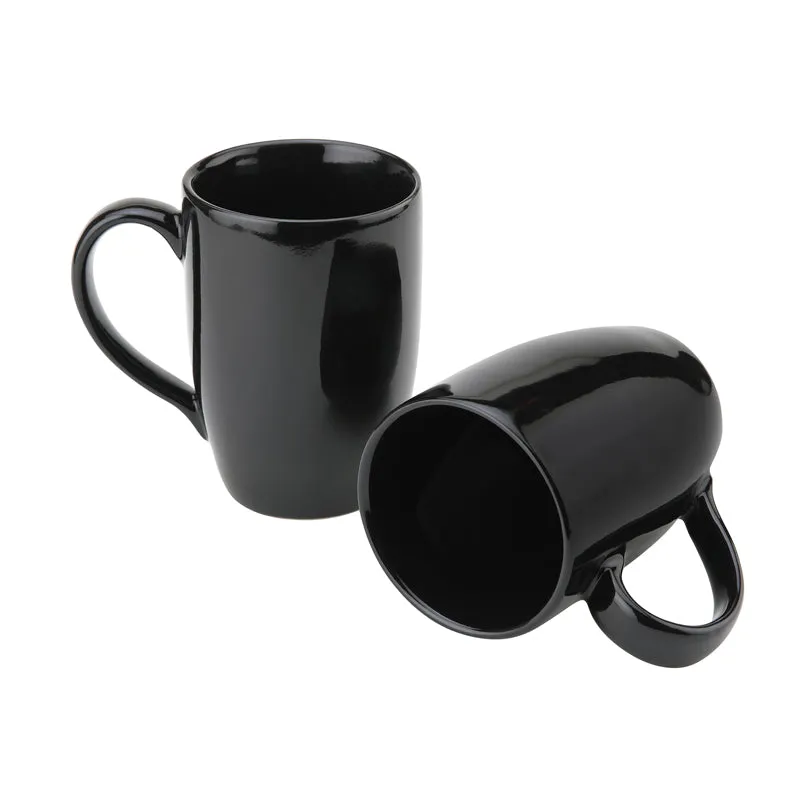 Kopi Ceramic Coffee Mug (Black/350 mL Each) - Set Of Two media 4