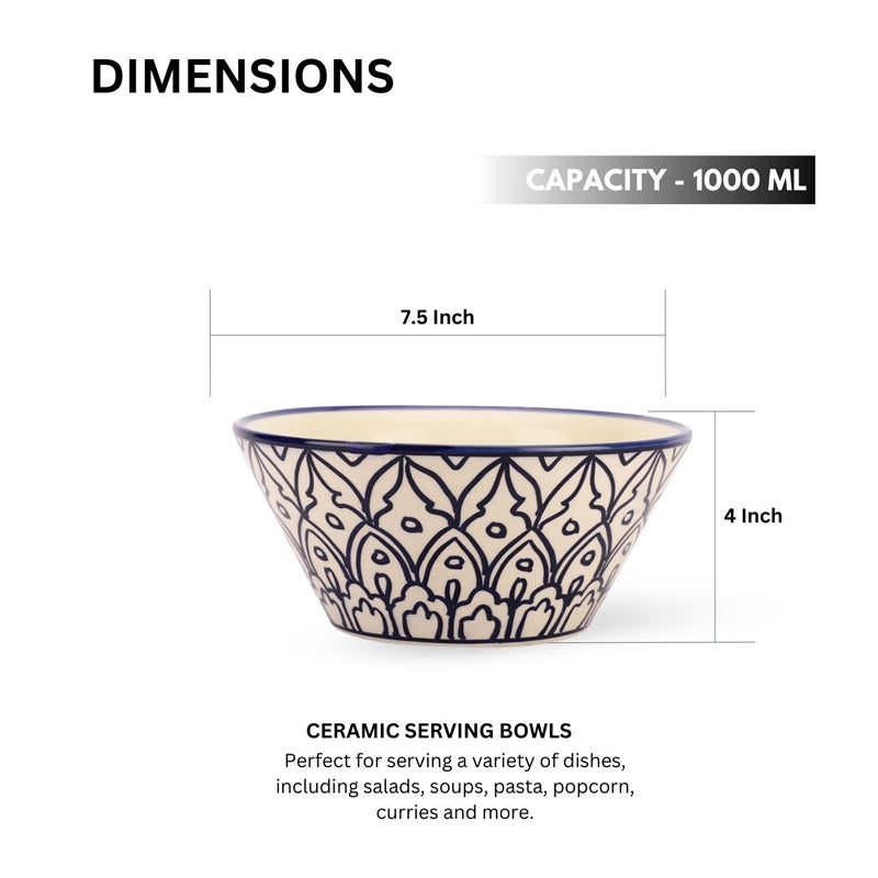 Inkera Ceramic Serving Bowl (1000 mL) - Set Of Two image 3