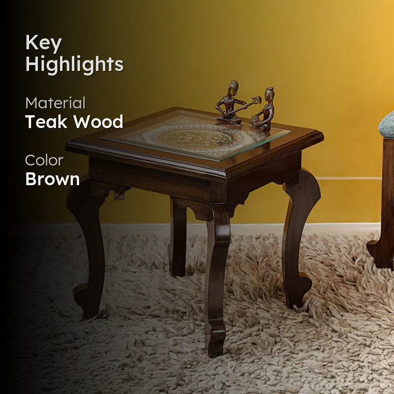 Munich I Teak Wood Side Table media 2