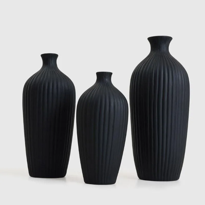 Nara Vase (Black) - Set Of Three media 3