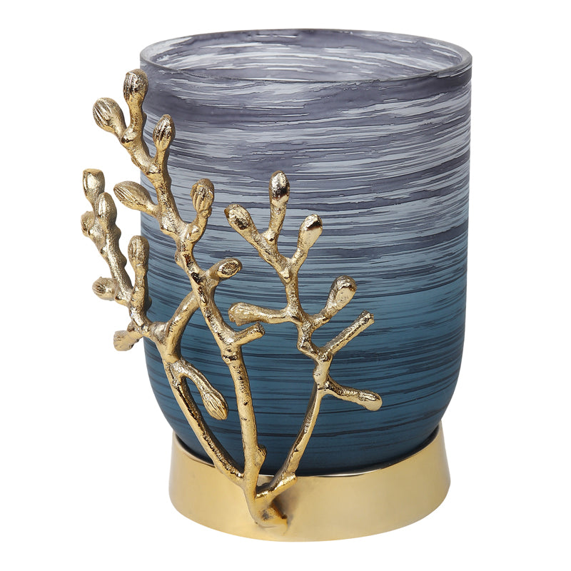 Roscoe Gemma Vase - Blue & Gold media 4