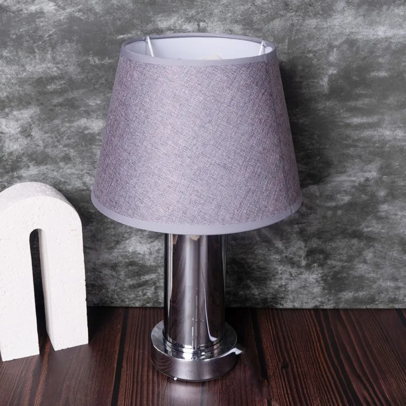 AarviDecor Sterling Classic Fabric Table Lamp - Grey media 3