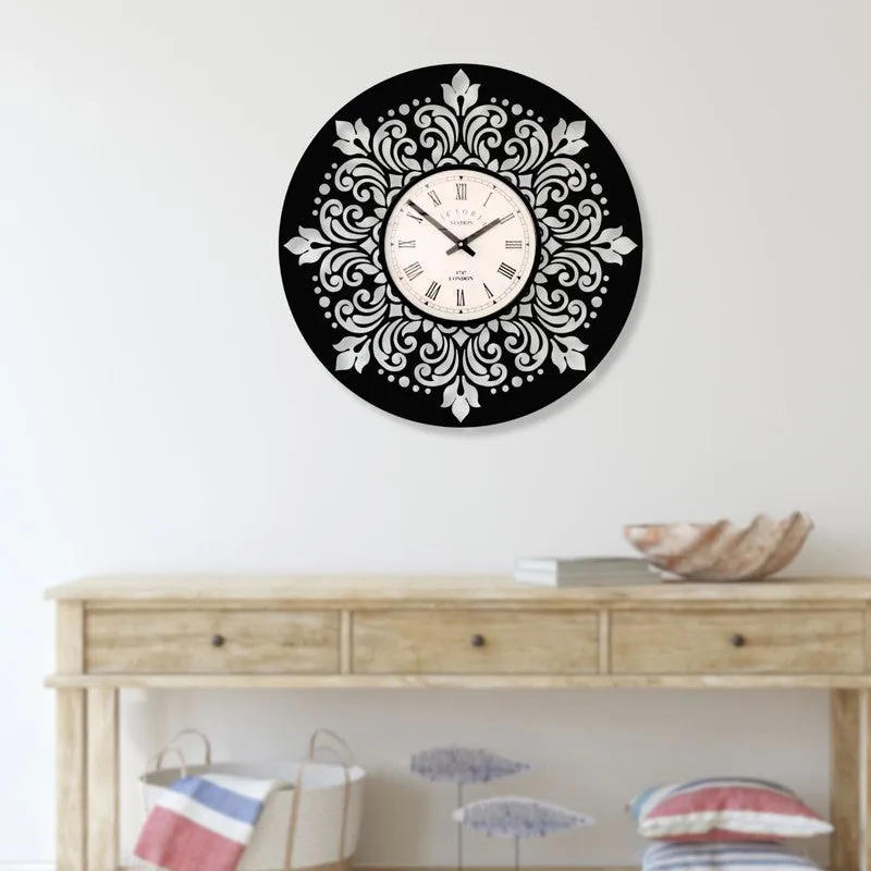 Florevia Steel Analog Wall Clock - Black media 3