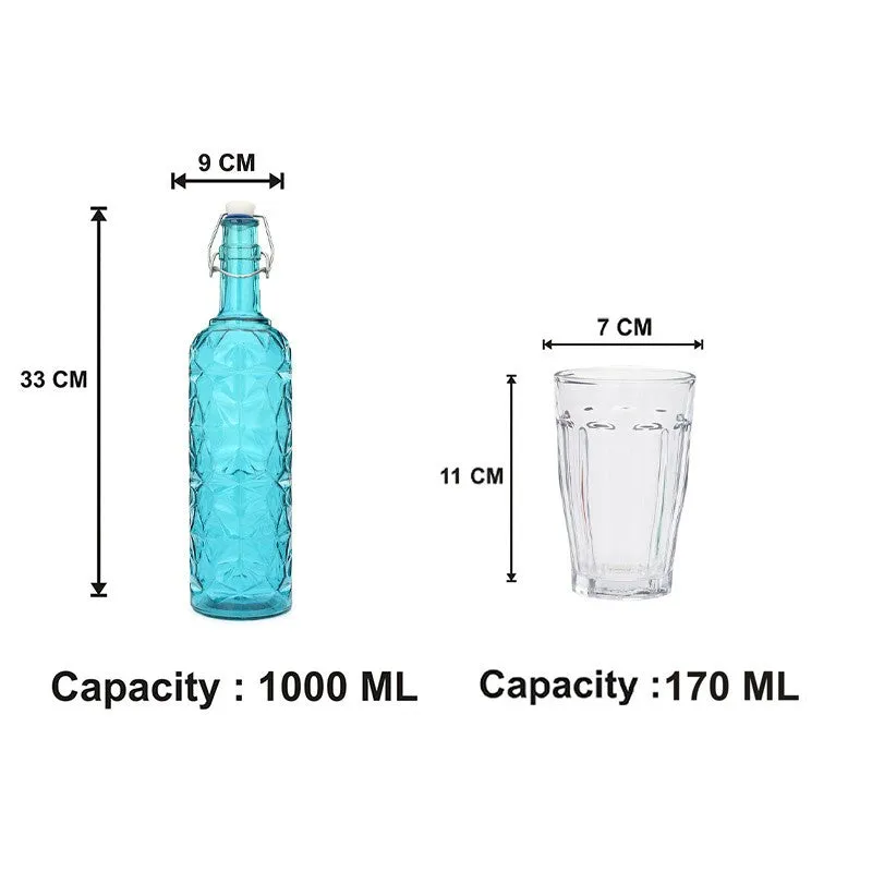 Harlan 1000 mL Water Bottle With (170 mL) Glasses - Five Piece Set media 7