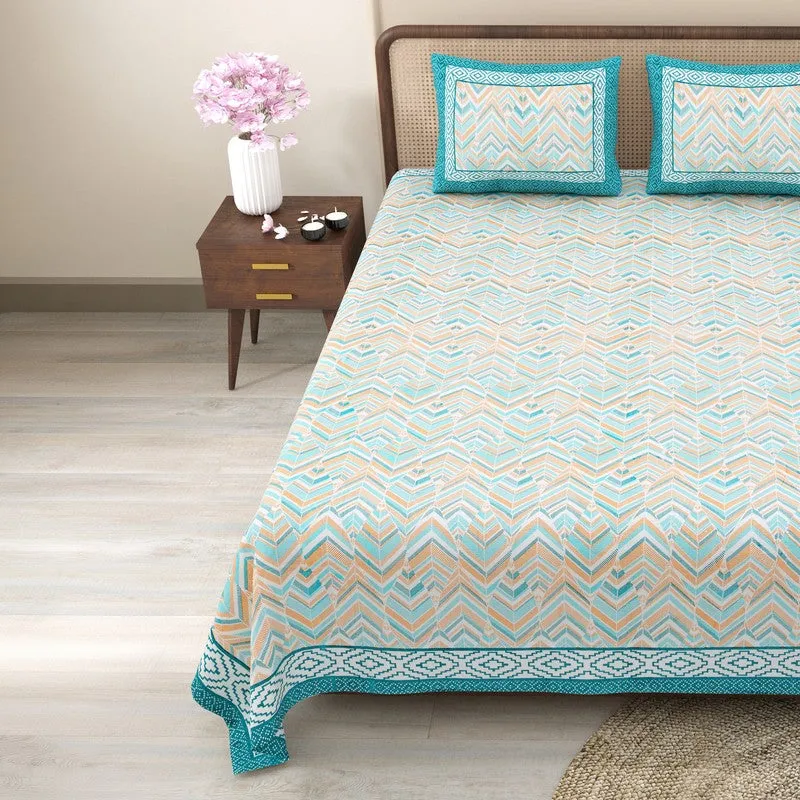 Softum Cotton Bedsheet (Teal) - 240 TC media 4