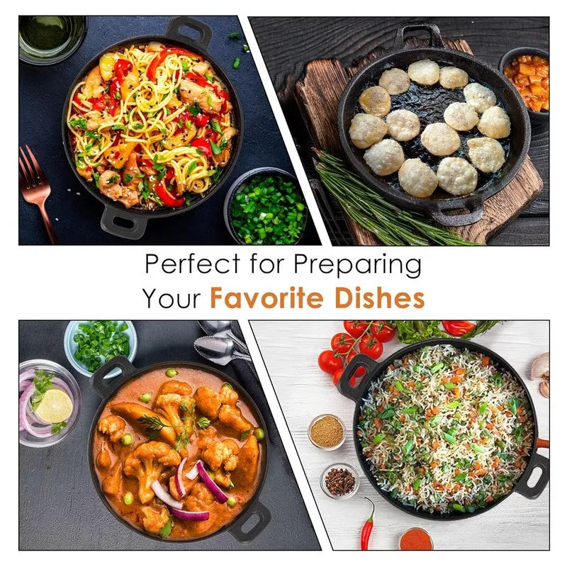 Solara Cast Iron Round Kadhai Without Lid - 2300 mL/10 Inch media 7