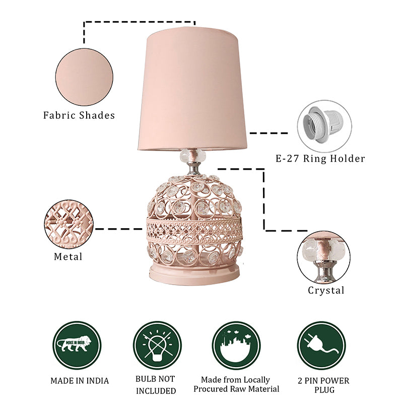 Filigree Fabric Table Lamp - Pink media 5