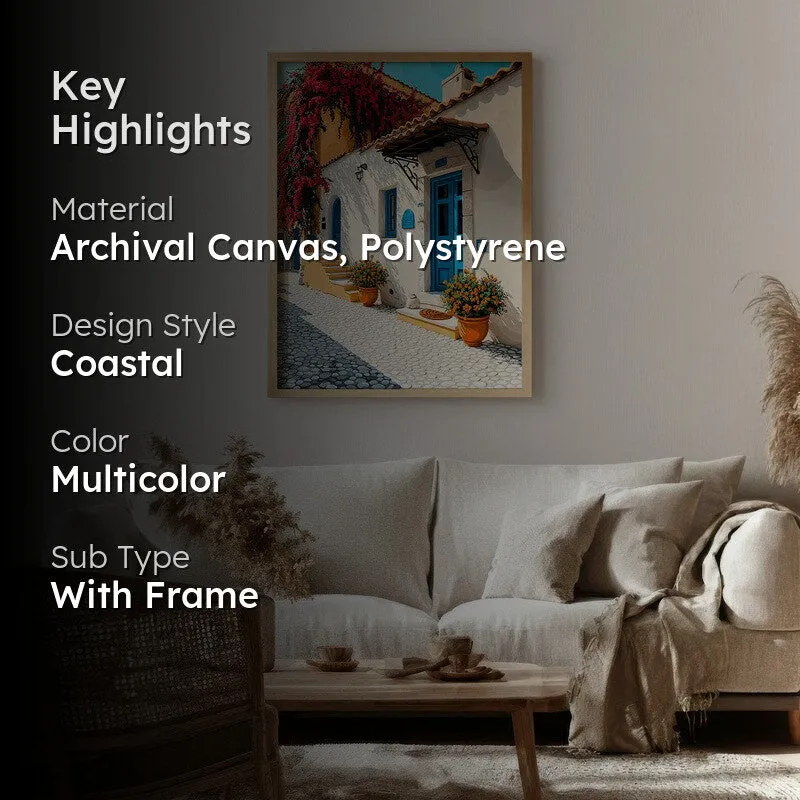 Azureway Canvas Wall Painting - Brown Frame media 2
