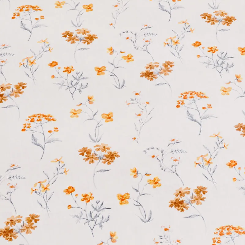 Orchard Floral Cotton Bedsheet (Orange) - 180 TC media 6