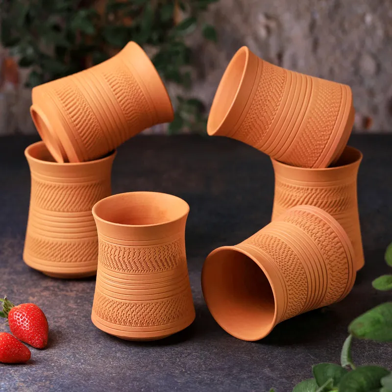Mitti Curve Terracotta Glass (350 mL) - Set Of Six media 6