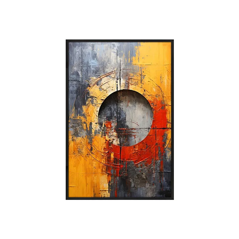 Flamma Cinere Abstract Wall Painting With Frame media 4