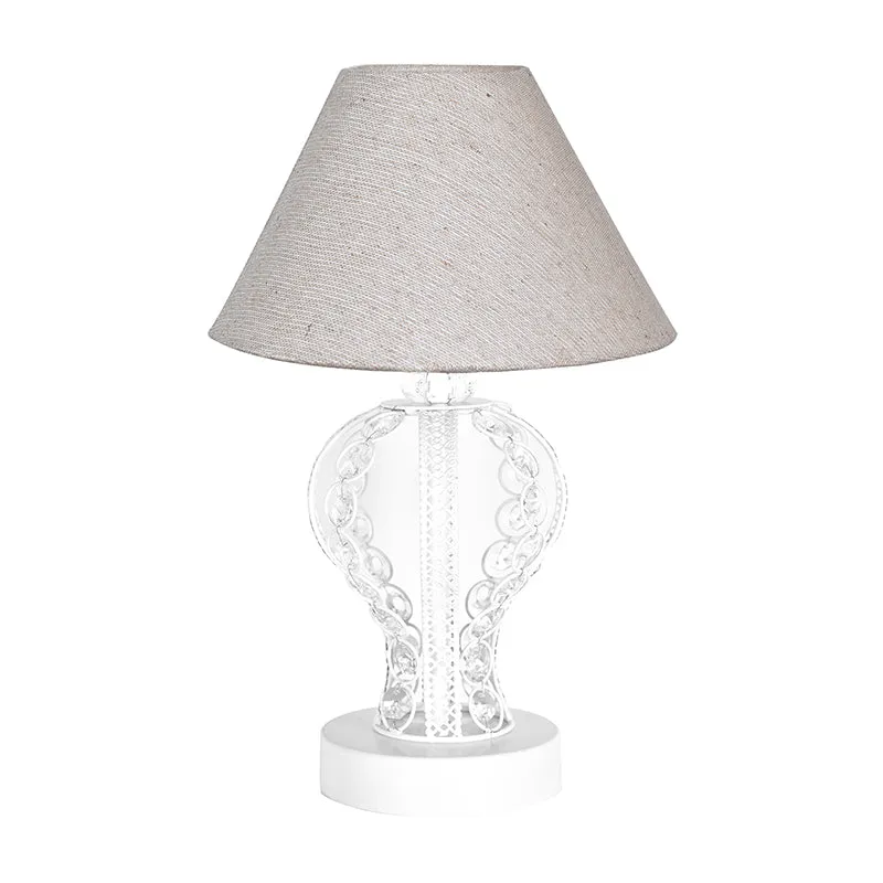Irelle Fey Metal Table Lamp - Beige,White media 4