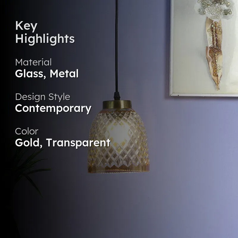 Crystal Bloom Texured Glass Ceiling Lamp media 2