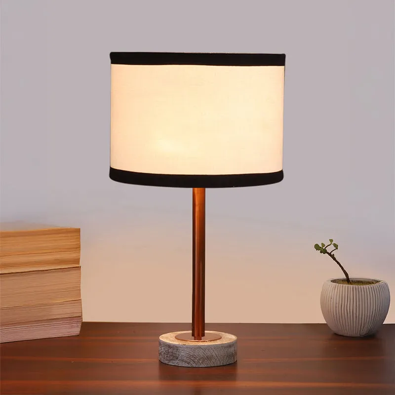 Cotin I Stripe Rodin Wooden Table Lamp - White,Copper media 2