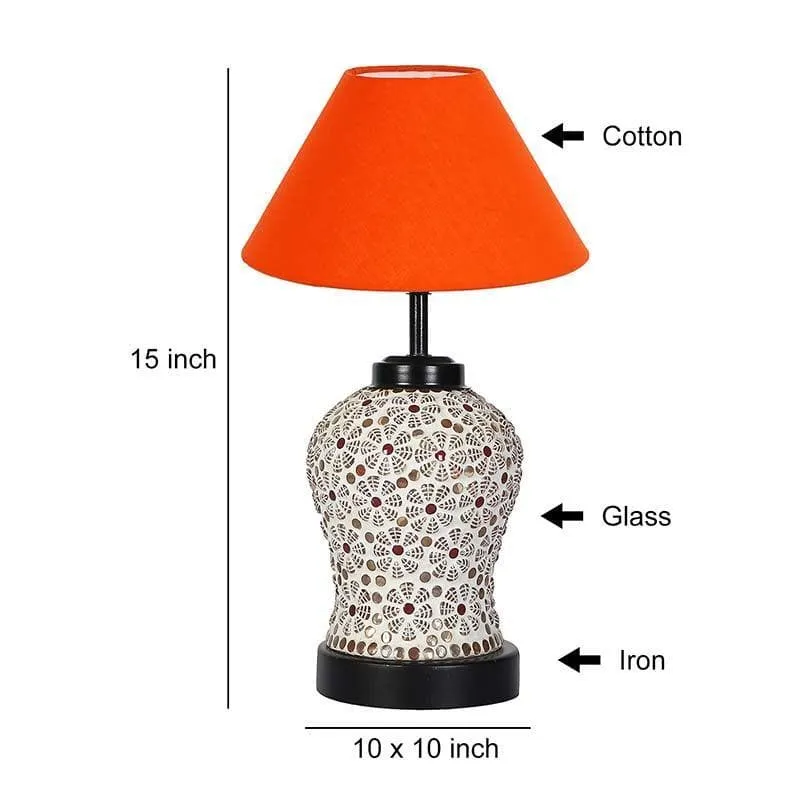 Solid Fusion Fabric Table Lamp - Orange,White media 7