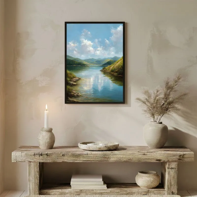 Calm Beneath the Clouds Archival Paper Wall Painting With Black Frame media 3