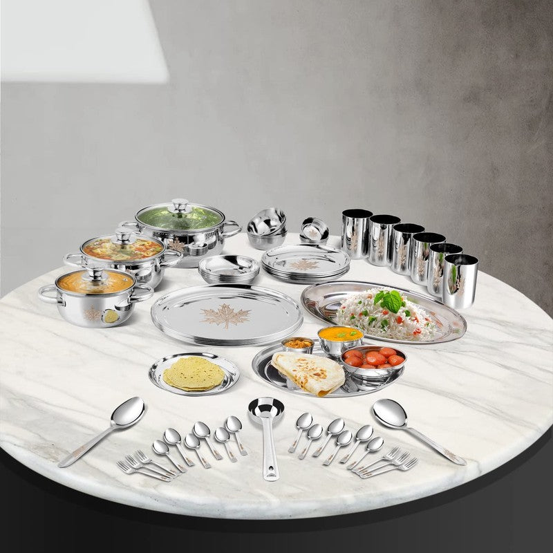 Kraft Cryden Nuvira Dinner Set - 55 Piece Set