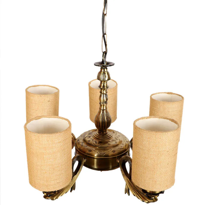 Auric Cylindrical Golden Antique Ceiling Lamp media 4