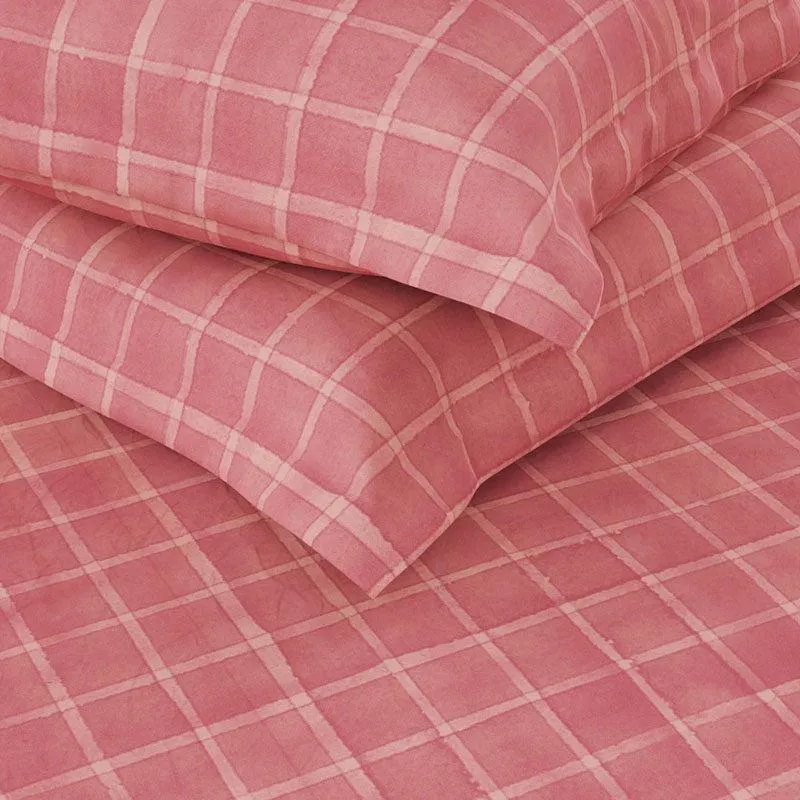 Nautica Lattice Haven Geometric Cotton Bedsheet (Coral)  - 160 TC media 5