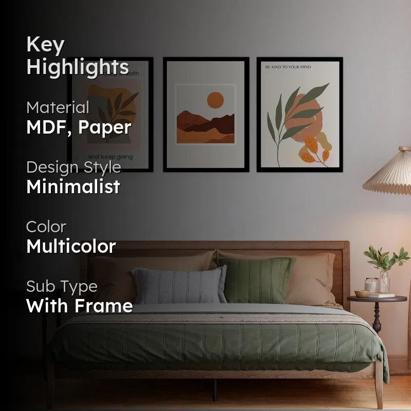 Desert Muse Paper Wall Painting With Frame - Black media 2