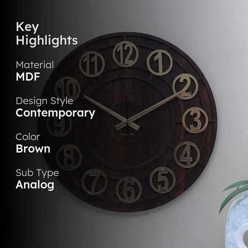 Balencia Decorative Wall Clock - Brown media 2