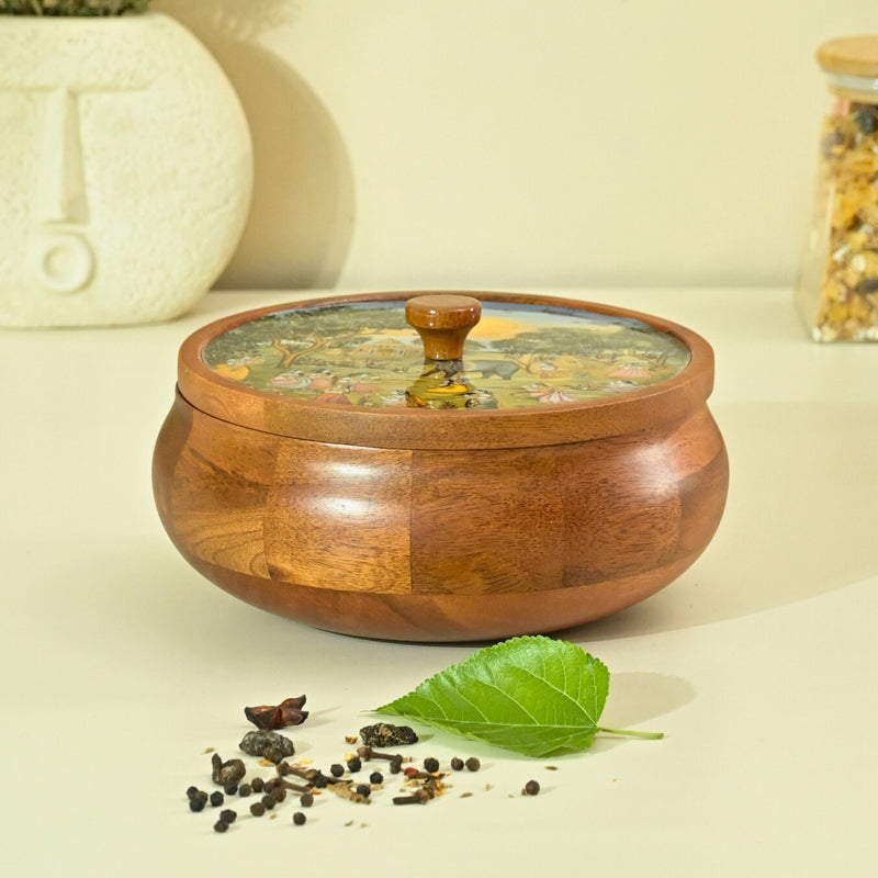 Chitrakriti Handcrafted Mango Wood Masala Box media 4