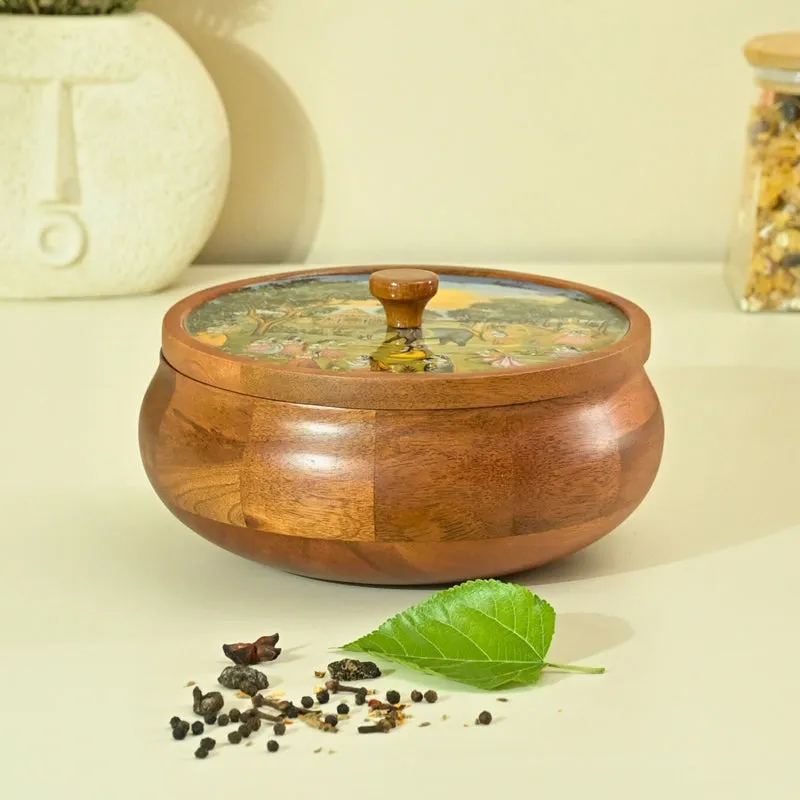 Chitrakriti Handcrafted Mango Wood Masala Box media 4