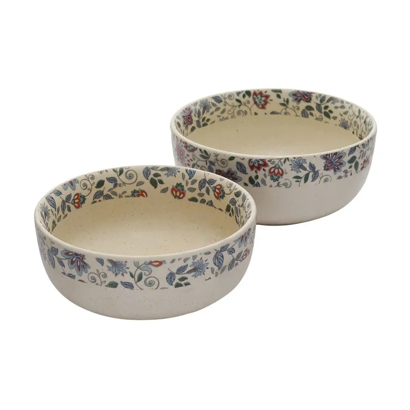 Florence Multicolor Stoneware Serving Bowls - Set Of Two media 4