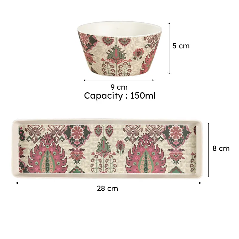 India Circus Legacy Bone China Snack Bowl With Tray (150 mL) - Four Piece Set media 7