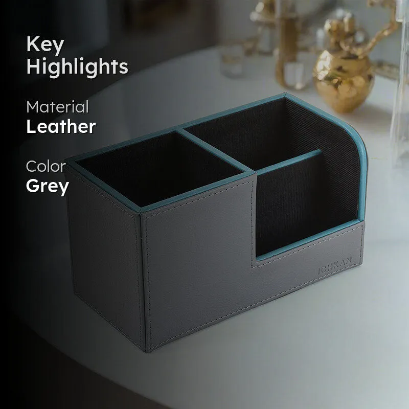 Tisca Faux Leather Desk Organizer - Grey media 2