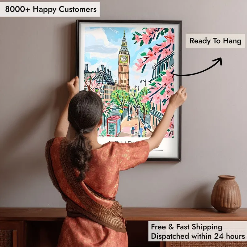Vintage London Framed Canvas Wall Painting media 6