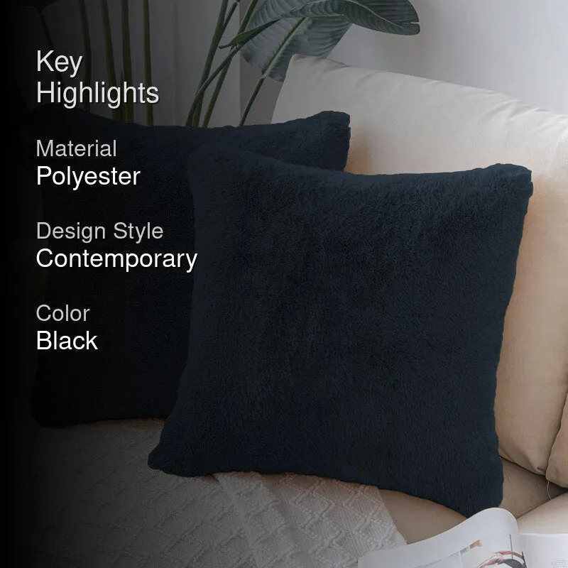 Fur Dual Cushion Cover Set (Charcoal) - Set Of Two media 2