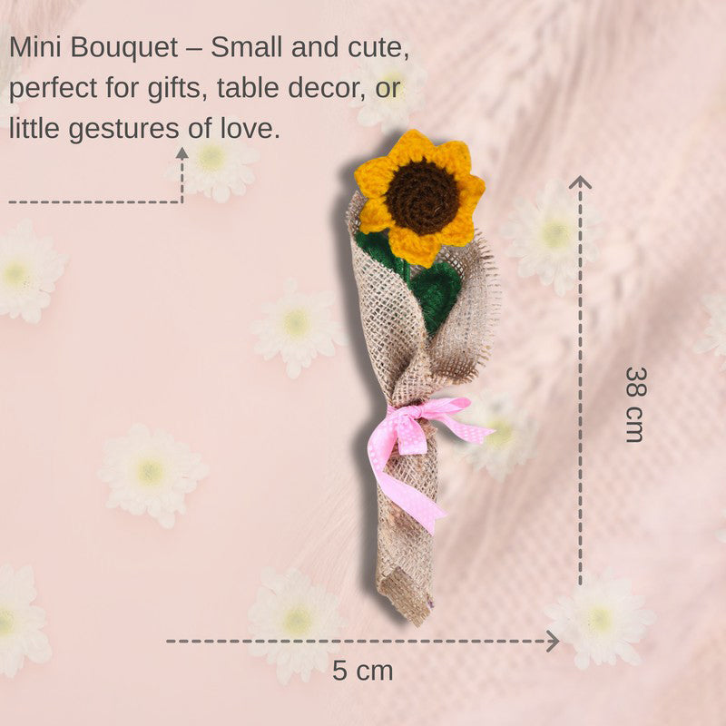 Crochet Handmade Sunflower Bouquet - Yellow media 9