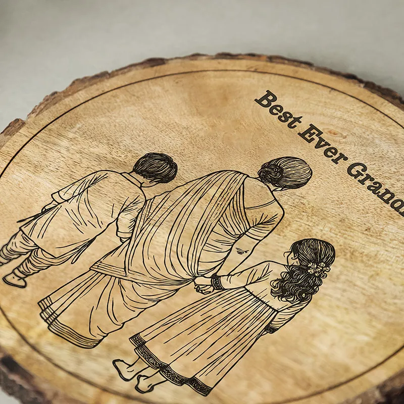 Best Ever Grandma Wood Showpiece - Round media 4