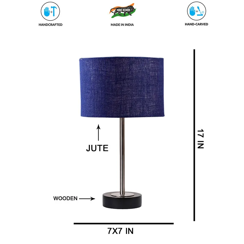 Sienna I Rodin Wooden Table Lamp - Blue,Silver,Black media 7